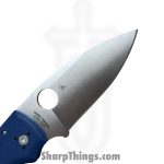 Spyderco - SC229GPCBL - Shaman Compression Lock - Folding Knife - CPM-SPY27 Satin Drop Pont - G10 - Blue - Image 4