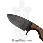 Lex Rex - SQ0581096 - EDC Hodag - Fixed Blade Knife - 80crv2 Blasted Spear Point - Burl Wood Truestone - Brown Turquoise - Image 6