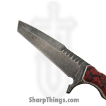 Lex Rex - SQ1715836 - Midsize Shard - Fixed Blade Knife - 80crv2 Blasted Modified Tanto - Micarta - Black Red - Image 4