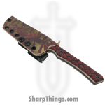 Lex Rex - SQ1715836 - Midsize Shard - Fixed Blade Knife - 80crv2 Blasted Modified Tanto - Micarta - Black Red - Image 5