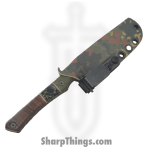 Lex Rex - SQ6600708 - Midsize Shard - Fixed Blade Knife - 80crv2 Blasted Spear Point - Burl Wood|Truestone|Micarta - Brown|Black|OD Green - Image 4