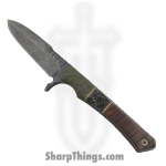 Lex Rex - SQ6600708 - Midsize Shard - Fixed Blade Knife - 80crv2 Blasted Spear Point - Burl Wood|Truestone|Micarta - Brown|Black|OD Green