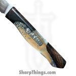 Lex Rex - SQ7838383 - Driftless Paring Knife - Fixed Blade Knife - Nitro-V Satin Reverse Tanto - Burl Wood Epoxy Resin - Multi - Image 5