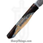 Lex Rex - SQ7838383 - Driftless Paring Knife - Fixed Blade Knife - Nitro-V Satin Reverse Tanto - Burl Wood Epoxy Resin - Multi - Image 6