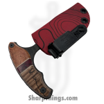 Lex Rex - SQ8145365 - EDC Bearknuckle - Fixed Blade Knife - 80crv2 Blasted Push Dagger - Burl Wood Multi - Brown Red - Image 4