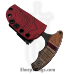 Lex Rex - SQ8145365 - EDC Bearknuckle - Fixed Blade Knife - 80crv2 Blasted Push Dagger - Burl Wood Multi - Brown Red - Image 3