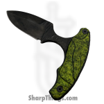 Lex Rex - SQ9705084 - EDC Bearknuckle - Fixed Blade Knife - 80crv2 Blasted Push Dagger - Rubberized G10 - Green Black