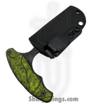 Lex Rex - SQ9705084 - EDC Bearknuckle - Fixed Blade Knife - 80crv2 Blasted Push Dagger - Rubberized G10 - Green Black - Image 4