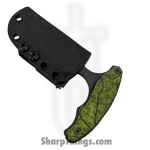Lex Rex - SQ9705084 - EDC Bearknuckle - Fixed Blade Knife - 80crv2 Blasted Push Dagger - Rubberized G10 - Green Black - Image 3