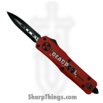 Atomic Knives - WNS-A1-DP - Thin Man Deadpool - OTF Auto - D2 Coated Dagger - Aluminum - Red/Black