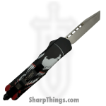 Atomic Knives - WNS-A11-VM - Thin Man Venom - OTF Auto - D2 Satin Tanto - Aluminum - Black/White/Red - Image 2