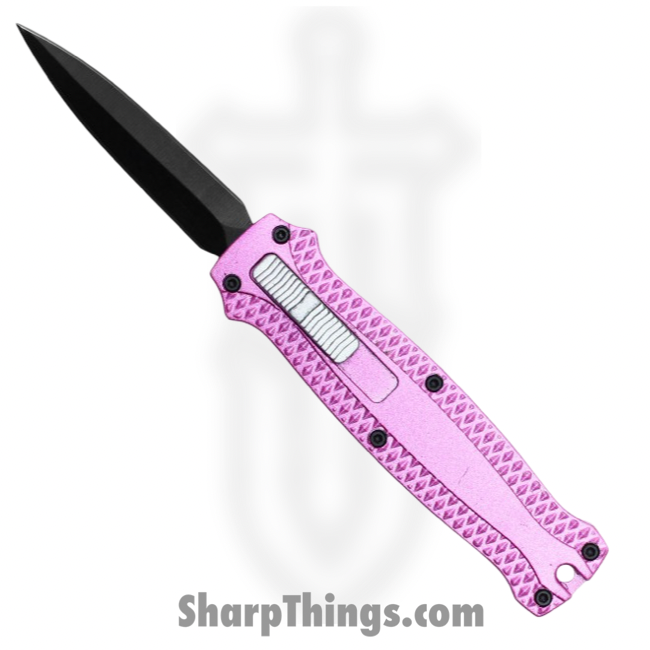 WNS-A702-PK_1.png Atomic Knives - WNS-A702-PK - Micro Cali 2 - OTF Auto - D2 Coated Dagger - Aluminum - Pink - Image 1