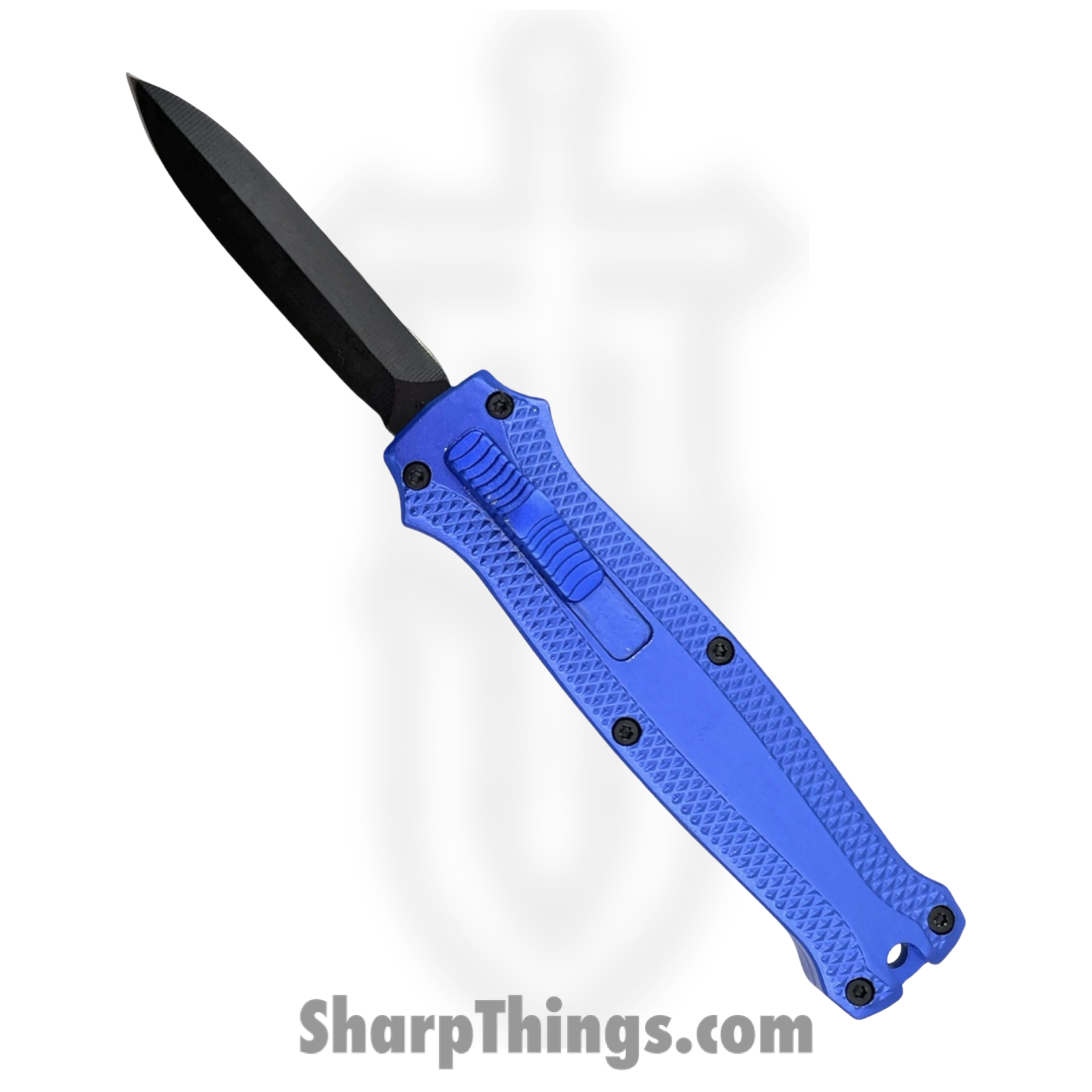 WNS-A705-BL_1.png Atomic Knives - WNS-A705-BL - Micro Cali 2 - OTF Auto - D2 Coated Dagger - Aluminum - Blue - Image 1