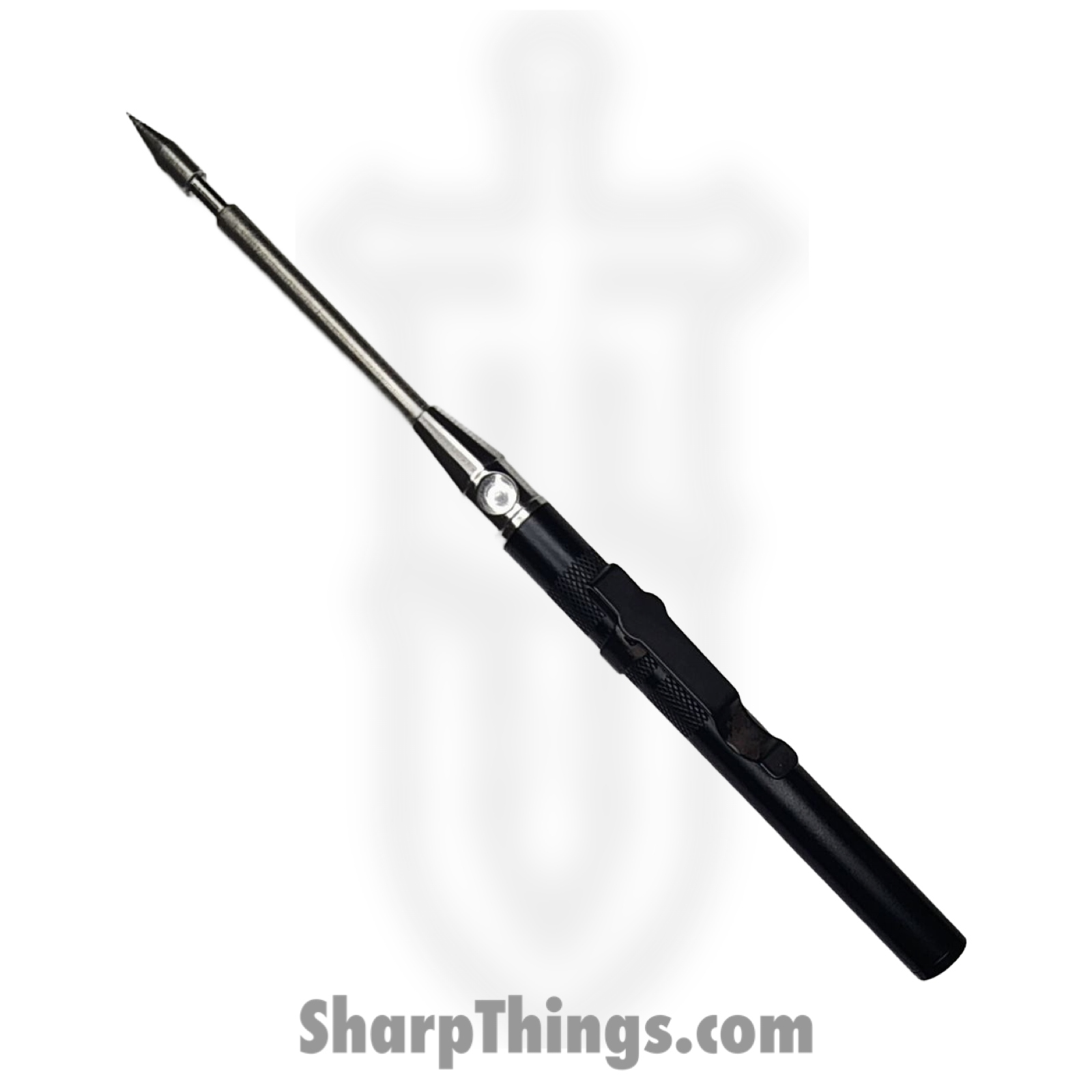 WNS-AT25-BK_1.png Atomic Knives - WNS-AT25-BK - Guard Father Automatic OTF Icepick - OTF Auto - D2 Satin Spike - Aluminum - Black - Image 1