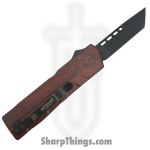 Atomic Knives - WNS-DT01RWD-BT - UltraLite ATOMIC - OTF Auto - D2 Coated Tanto - Aluminum - Woodgrain - Image 2