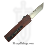 Atomic Knives - WNS-DT01RWD-TT - UltraLite ATOMIC - OTF Auto - D2 Satin Tanto - Aluminum - Woodgrain - Image 2