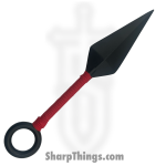 VOC - FS144 - 9.5in Ninja Kunai - Fixed Blade Knife - Stainless Coated Spear - Cord Wrap - Red - Image 2