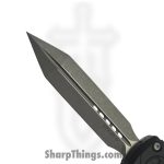 Microtech - 12304TP-10 - UTX-85 Gen IV - OTF Auto - M390MK Apocalyptic Spartan - Deep Engraved Topographic Aluminum - Black - Image 3