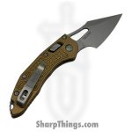 Microtech - 169MRL-10FRTA - M-Stitch - Folding Knife - M390MK Stonewash Spear Point - Frag Aluminum - Tan - Image 2