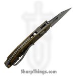Microtech - 169MRL-10FRTA - M-Stitch - Folding Knife - M390MK Stonewash Spear Point - Frag Aluminum - Tan - Image 3