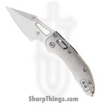 Microtech - 169MRL-10MS1 - Mini Stitch - Folding Knife - M390MK Stonewash Spear Point - Slab Titanium - Silver Bronze