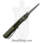 Microtech - 210M-10APFLOD - MSI Mini - Folding Knife - M390MK Apocalyptic Modified Sheepsfoot - Fluted Aluminum - OD Green - Image 3
