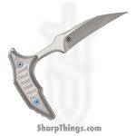 Microtech - 218-10MS3 - BEE - Fixed Blade Knife - 440C SS Stonewash Wharncliffe - Milled Titanium - Natural