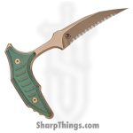 Microtech - 218-15MS1 - BEE - Fixed Blade Knife - 440C SS Bronzed Wharncliffe - Milled Titanium - Antique Green