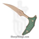 Microtech - 218-15MS1 - BEE - Fixed Blade Knife - 440C SS Bronzed Wharncliffe - Milled Titanium - Antique Green - Image 2