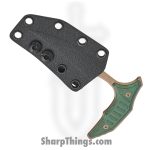 Microtech - 218-15MS1 - BEE - Fixed Blade Knife - 440C SS Bronzed Wharncliffe - Milled Titanium - Antique Green - Image 3