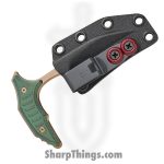 Microtech - 218-15MS1 - BEE - Fixed Blade Knife - 440C SS Bronzed Wharncliffe - Milled Titanium - Antique Green - Image 4