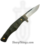 310 Forge - 310NINO0610B - El Nino Custom (Clip) - Fixed Blade Knife - 80crv2 Two Tone Drop Point - G10 - Green|Black - Image 4