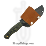 310 Forge - 310NINO0610C - El Nino Custom (Leather) - Fixed Blade Knife - 80crv2 Two Tone Drop Point - G10 - Green|Black - Image 3