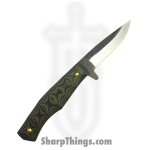 310 Forge - 310NINO0610C - El Nino Custom (Leather) - Fixed Blade Knife - 80crv2 Two Tone Drop Point - G10 - Green|Black - Image 4