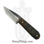 310 Forge - 310WEND0610A - Wendigo Custom (Leather) - Fixed Blade Knife - 52100 HC Two Tone Drop Point - Jack Daniels Whiskey Barrel - Black, Brown