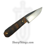 310 Forge - 310WEND0610A - Wendigo Custom (Leather) - Fixed Blade Knife - 52100 HC Two Tone Drop Point - Jack Daniels Whiskey Barrel - Black, Brown - Image 3