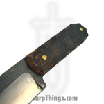 310 Forge - 310WEND0610A - Wendigo Custom (Leather) - Fixed Blade Knife - 52100 HC Two Tone Drop Point - Jack Daniels Whiskey Barrel - Black, Brown - Image 4