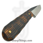 310 Forge - 310WEND0610A - Wendigo Custom (Leather) - Fixed Blade Knife - 52100 HC Two Tone Drop Point - Jack Daniels Whiskey Barrel - Black, Brown - Image 5