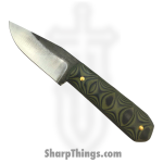 310 Forge - 310WEND0610C - Wendigo Custom (Leather) - Fixed Blade Knife - 52100 HC Two Tone Drop Point - G10 - Green|Black