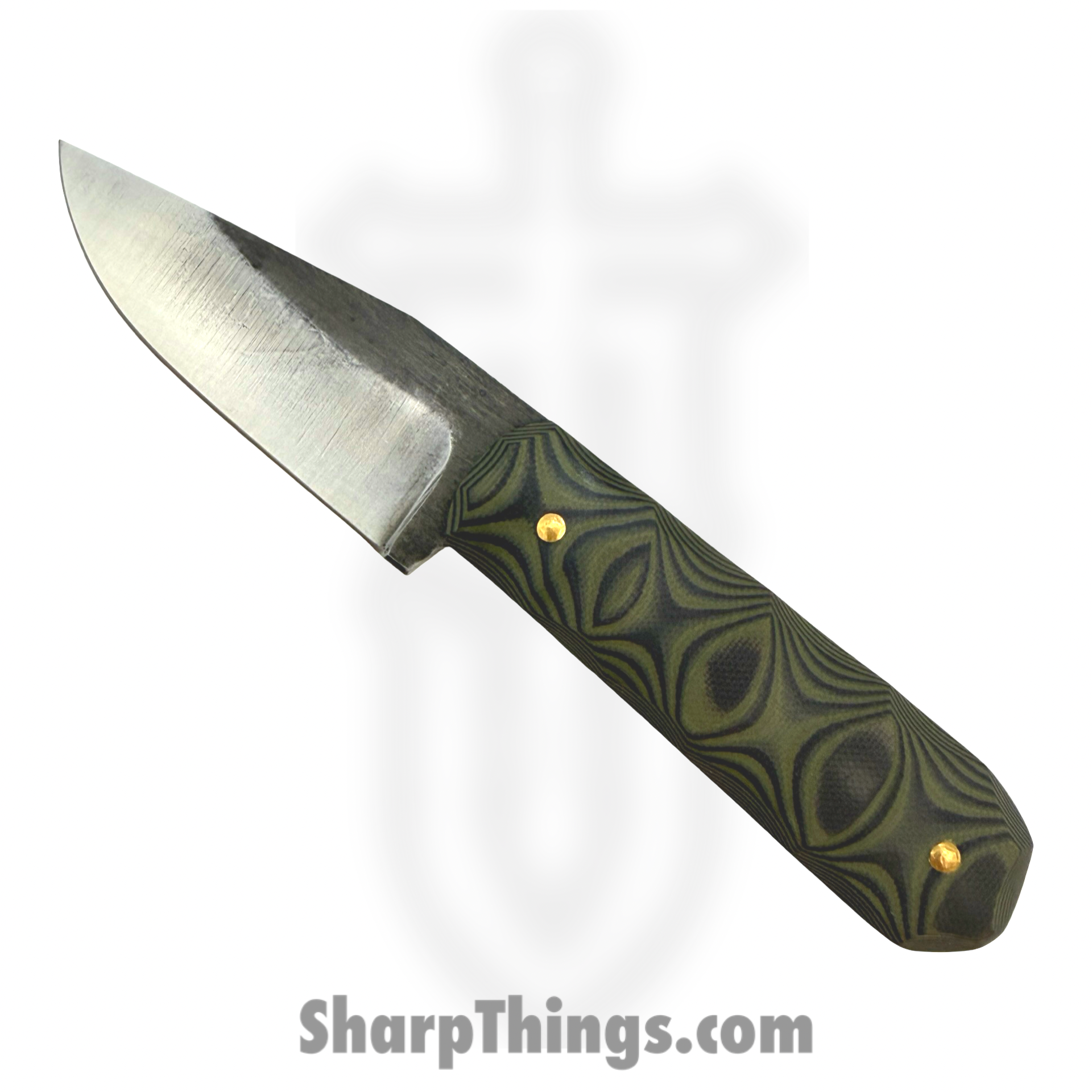 310WEND0610C_1.png 310 Forge - 310WEND0610C - Wendigo Custom (Leather) - Fixed Blade Knife - 52100 HC Two Tone Drop Point - G10 - Green|Black - Image 1