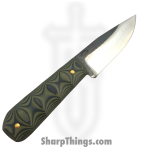 310 Forge - 310WEND0610C - Wendigo Custom (Leather) - Fixed Blade Knife - 52100 HC Two Tone Drop Point - G10 - Green|Black - Image 3