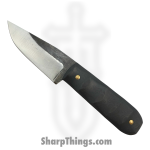 310 Forge - 310WEND0610E - Wendigo Custom (Leather) - Fixed Blade Knife - 52100 HC Two Tone Drop Point - G10 - Black