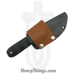 310 Forge - 310WEND0610E - Wendigo Custom (Leather) - Fixed Blade Knife - 52100 HC Two Tone Drop Point - G10 - Black - Image 3