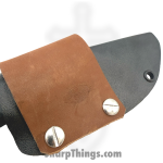 310 Forge - 310WEND0610E - Wendigo Custom (Leather) - Fixed Blade Knife - 52100 HC Two Tone Drop Point - G10 - Black - Image 4