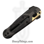 Benchmade - 491BK-261 - Lowden Gold Class - Folding Knife - Damasteel Spear Point - 6AI4V Titanium - Black|Grey|Gold - Image 3