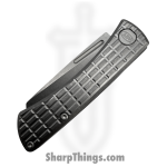 Heretic Knives - H113-8A-BS26 - Jinn - Automatic Knife - CPM MagnaCut Battleworn Wharncliffe - Aluminum - Battleship Grey - Image 4