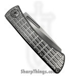 Heretic Knives - H113-8A-BS26 - Jinn - Automatic Knife - CPM MagnaCut Battleworn Wharncliffe - Aluminum - Battleship Grey - Image 5