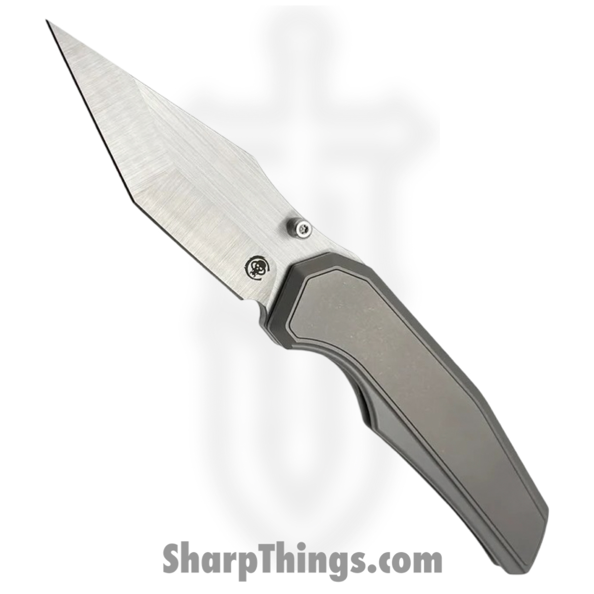 CKRLOMEGA_1.jpg Chaves Knives - CKRLOMEGA - Jake McCoy X Chaves Red Label Omega Street - Folding Knife - M390 Satin Tanto - Titanium - Natural - Image 1