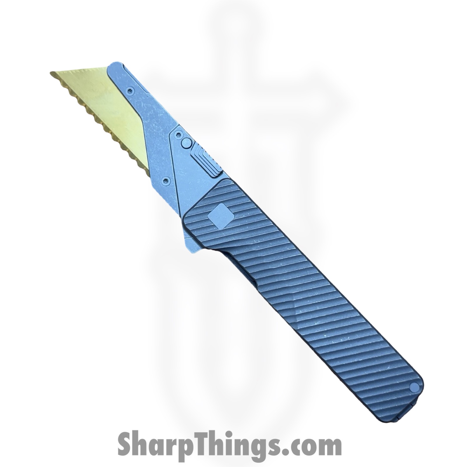 ED-TiRANTsculpt_1.jpg Exceed Designs - ED-TiRANTsculpt - TiRant Ultra Utility Knife w/ HotSwap Blade Replacements - Assisted Open Knife - D2 Stonewash Razor - 6AL 4V Grade 5 Titanium - Natural - Image 1