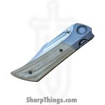 Gecko Customz KW - GCDUNEA3 - Dune A3 - Folding Knife - M390 Satin Clip Point - Canvas Micarta - Tan - Image 5